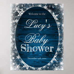 Poster Winter Baby Shower Welcome Sign