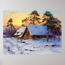 Poster Winter Baltic Coastal Reed Hut