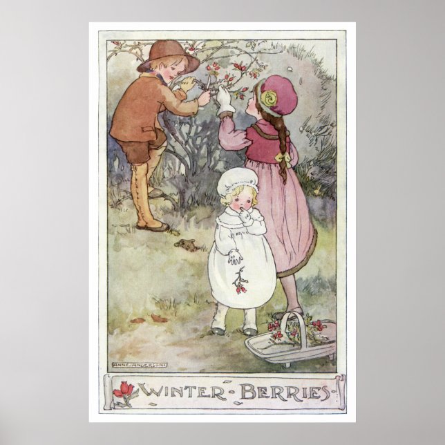 Poster Winter Berries por Anne Anderson (Frente)