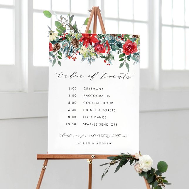 Poster Winter Blooms Garland Casamento Ordem dos Aconteci (Criador carregado)
