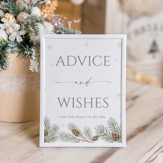 Poster Winter Bridal Shower Advice and Wishes  (Criador carregado)