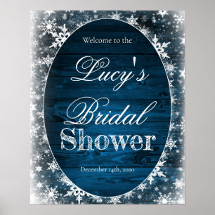 Poster Winter Bridal Shower Welcome Sign