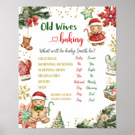 Poster Winter Cookies Gender Reveal Old Wives Tales Poste