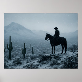 Poster Winter Desert Print - Rare Snowy Western Landscape
