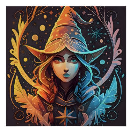 Póster Winter Elf Whimsy: Belo estilo de logotipo Design