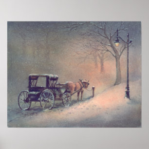 Póster WINTER HORSE & BUGGY por SHARON SHARPE