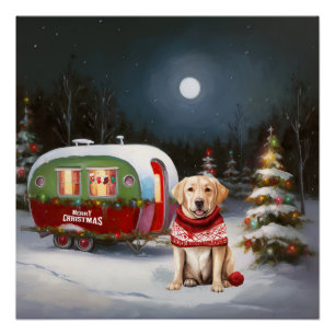 Póster Winter Labrador Caravan Christmas Adventure