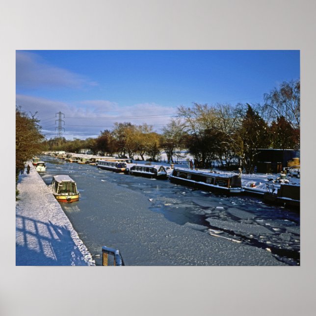 Poster Winter Macclesfield Canal Cheshire Inglaterra (Frente)