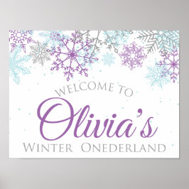 Poster Winter Onederland Birthday - Sinal de boas-vindas 