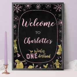 Poster Winter Onederland Birthday - Sinal de Boas-Vindas