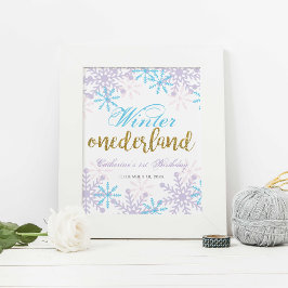 Poster Winter Onederland First Birday - Sinal de boas-vin