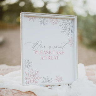Poster Winter Onederland Glitter One é Sweat Treat Sign