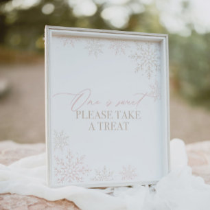 Poster Winter Onederland Glitter One is Sweet Favors Sign