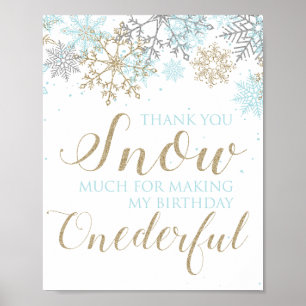 Poster Winter Onederland Obrigado Sinal Blue
