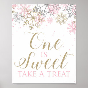 Poster Winter Onederland One is Sweet Take a sinal de tra