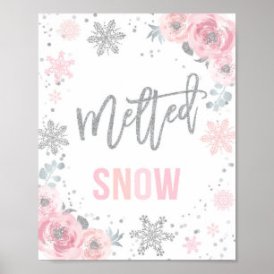 Poster Winter ONEderland Party Decor Melted Snow Sign