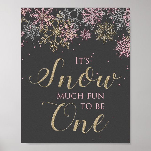 Poster Winter Onederland Snow é muito divertido ser um só (Frente)