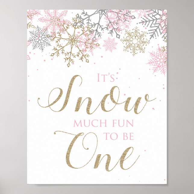 Poster Winter Onederland Snow é muito divertido ser um só (Frente)