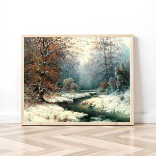 Poster Winter River Landscape