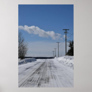 Poster Winter Road Scenery QC, Canadá