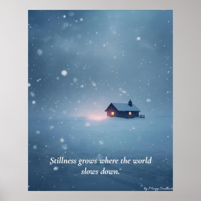 Poster Winter Serenity Art Print – “Soft Light in Quiet S (Frente)