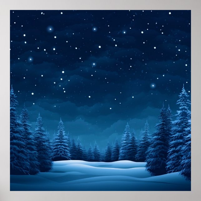 Poster Winter Snowy Night (Frente)