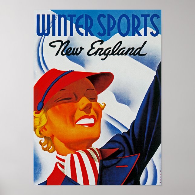 Póster Winter Sports New England (Frente)