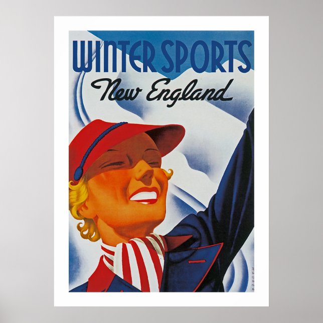 Póster Winter Sports New England (Frente)