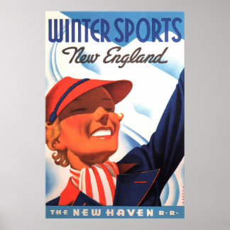 Poster Winter Sports New England New Haven Railroad