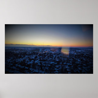Poster Winter Sunset Cedar Rapids