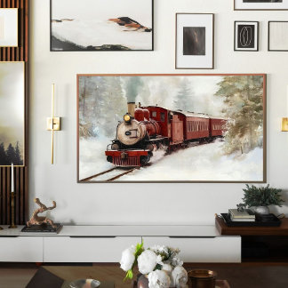 Poster Winter Train Journey Print | Samsung Frame TV Art