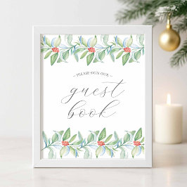 Poster Winter Wedding Guest Book Sign