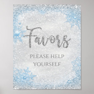 Poster Winter Wonderland Favor Sign