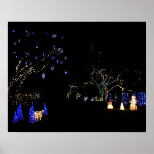 Poster Winter Wonderland Lights Blue and White Holiday