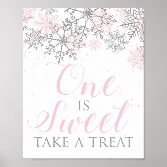 Poster Winter Wonderland One is Sweet Sign (Frente)