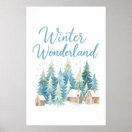 Poster Winter Wonderland Snowy Village 