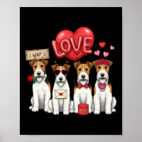 Wire Fox Terrier Eu Late Para Você Arco Corações S