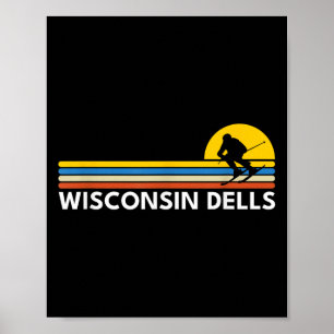 Poster Wisconsin Dells Antigos Souvenirs Retro Esqui