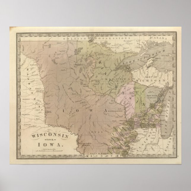 Poster Wisconsin e Iowa (Frente)