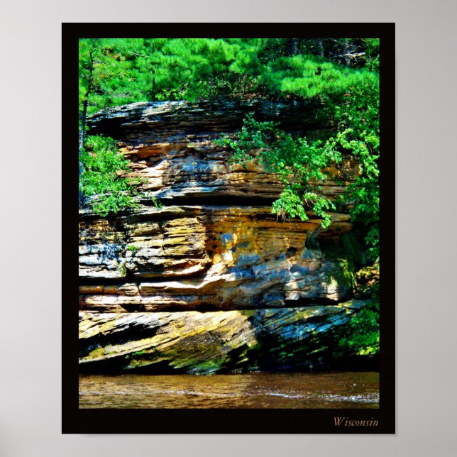 Póster Wisconsin River Rocks (Frente)