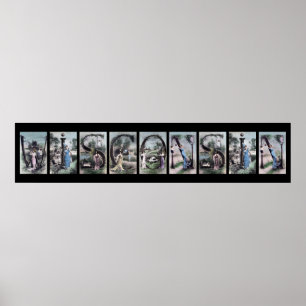 Poster WISCONSIN Vintage - Alphabet - Letra name Art