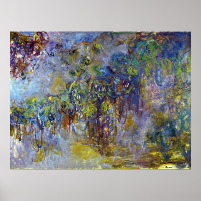 Póster Wisteria (metade direita) por Claude Monet (Frente)