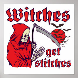 Poster WITCHES TÊM ESTITCHES engraçados assustadores no h