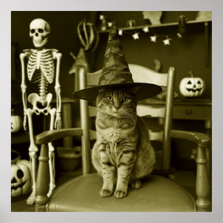 Poster Witchy Halloween Cat