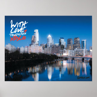 Poster 'With Love' Skyline Poster, 18" x 24"