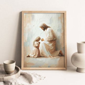 Poster With You in Prayer Modern Christian Art, Jesus and