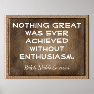 Póster Without Enthusiasm _Emerson quote - print