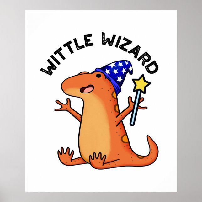 Poster Wittle Wizard Funny Lizard Pun (Frente)
