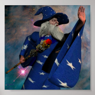 Póster Wizard in Blue