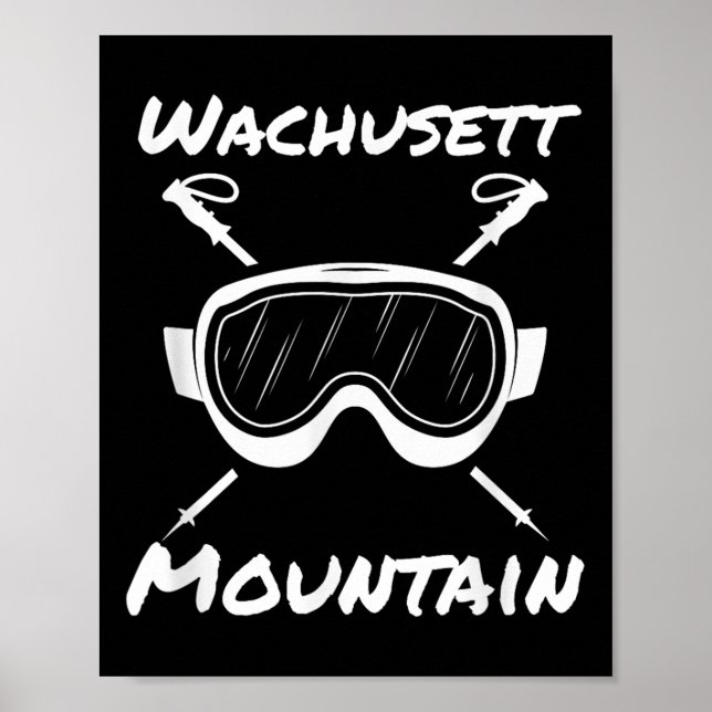 Poster WMassachusetts Mountain Machusets Skier Skiing Go (Frente)